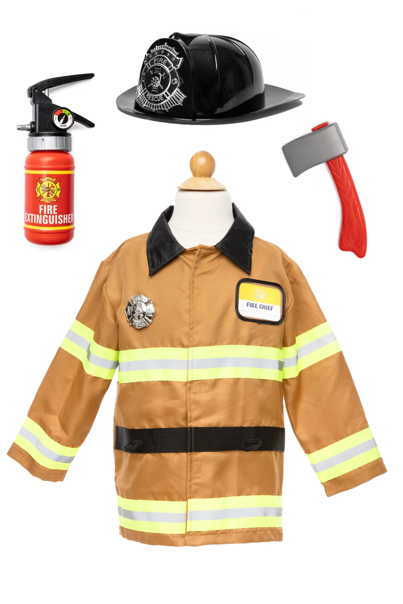 Firefighter Set, Includes 5 Accessories, Tan, Size 5-6 ToyologyToys