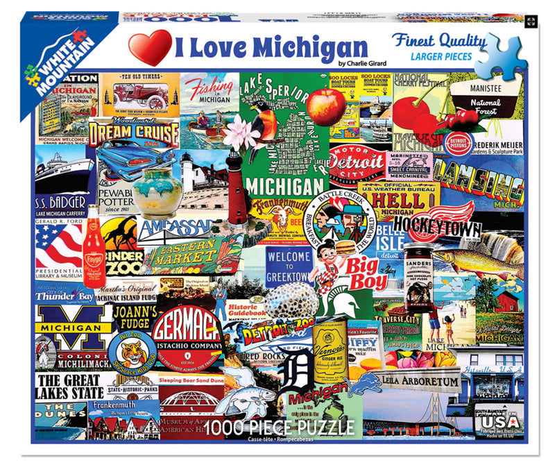 I Love Michigan 1000 Pc Puzzle ToyologyToys