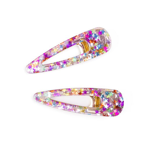 Boutique Gel Sparkle Hairclips, 2pc, Assorted