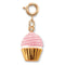 Charm It! Gold Pink Glitter Cupcake Charm