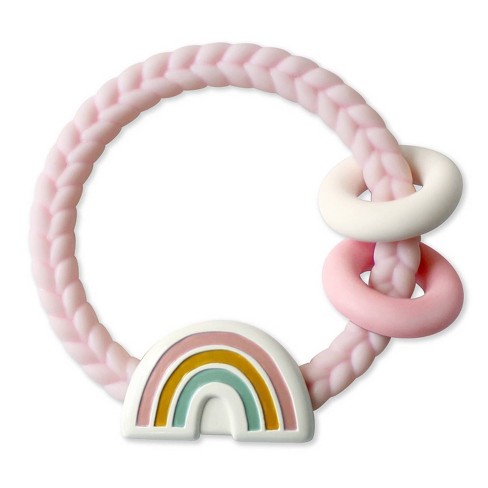 Ritzy Rattle Silcone Teether Rattles- Rainbow