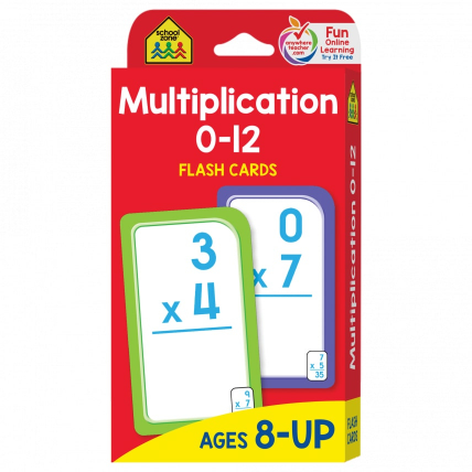 Multiplication 0-12 Flash Cards