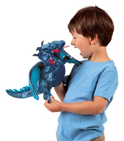 Dragon Blue Three Headed Puppet
