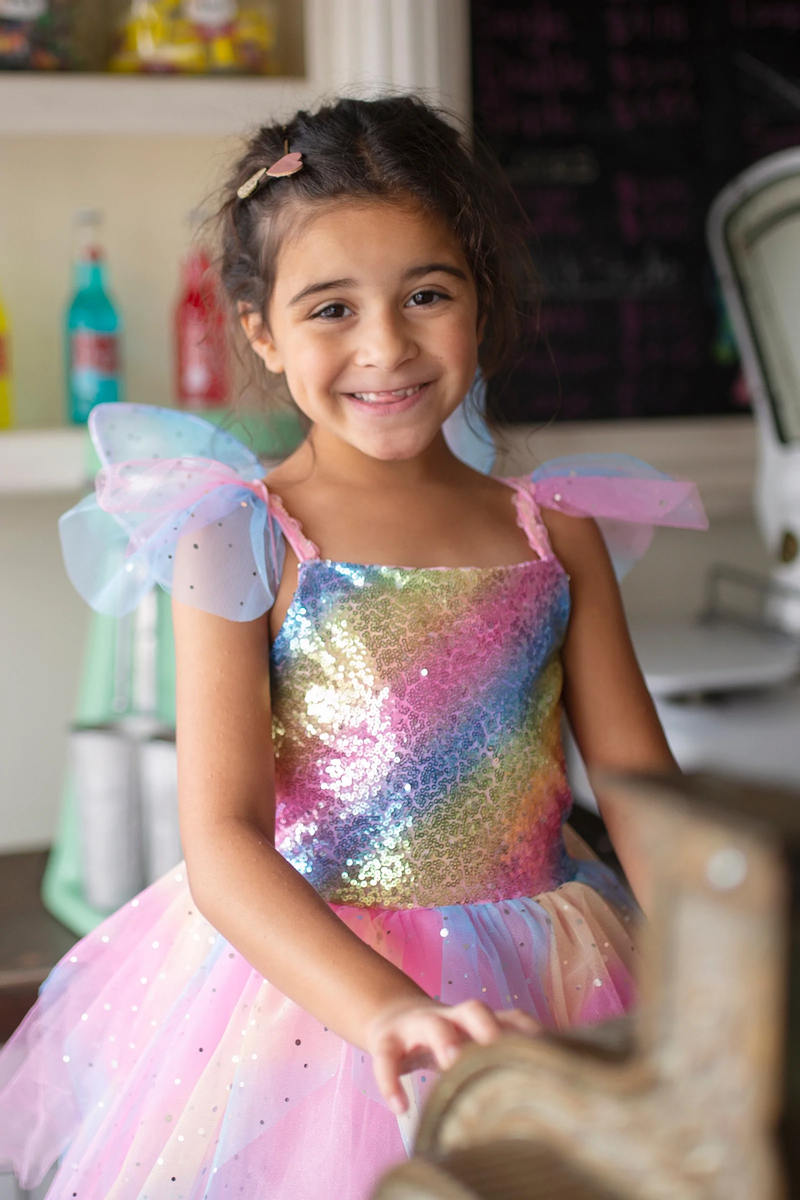 Rainbow Fairy Dress & Wings, Multi, Size 5-6