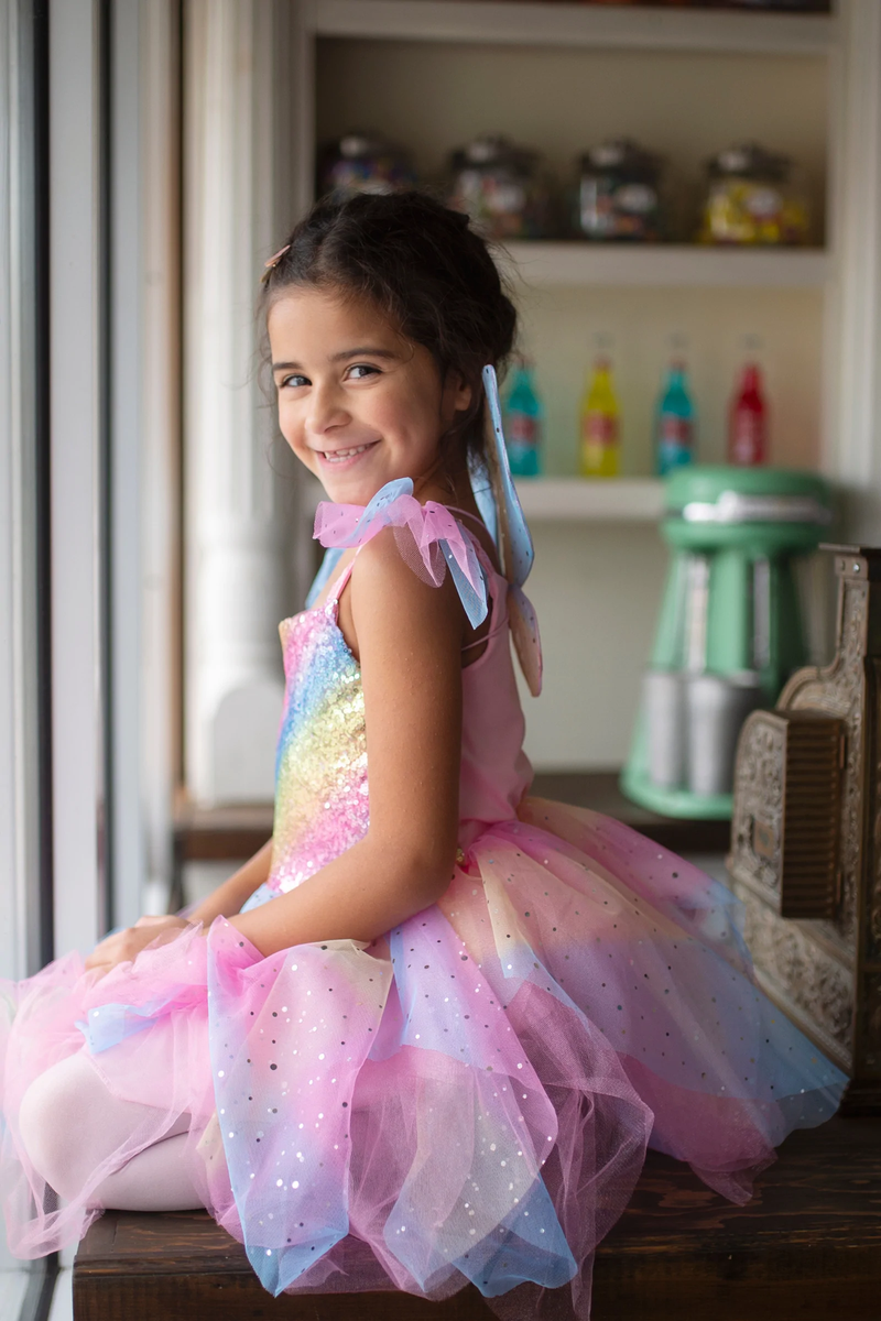 Rainbow Fairy Dress & Wings, Multi, Size 5-6